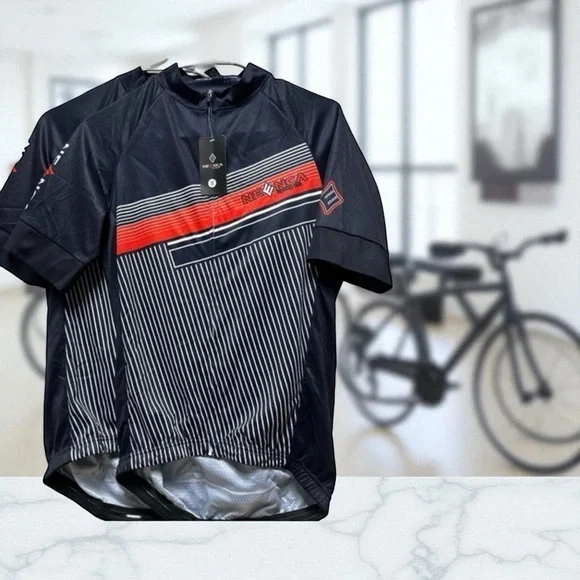Neenca Cycling Jersey Short Sleeve Men's Blue White Full Zip Small - Picture 1 of 6
